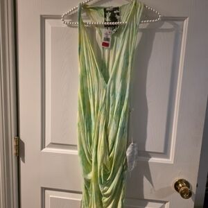 Sleeveless Tie-Dye Maxi Dress in Yellow-Green